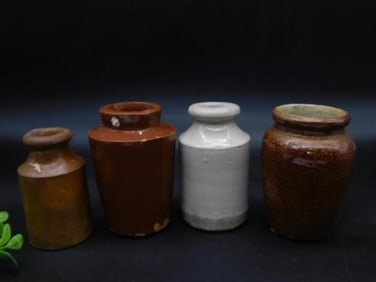 TURN OF THE CENTURY GINGER BEER BOTTLES VINTAGE ANTIQUE LOT OF 4