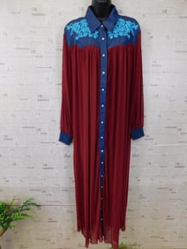 NEW L&B SHEER BUTTON DOWN DUSTER SIZE MEDIUM NWT BOUTIQUE CLOTHING