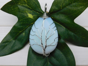 OPALITE TREE OF LIFE PENDANT ROCK STONE LAPIDARY SPECIMEN