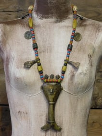 NAGA TRADE BEAD NECKLACE ROCK STONE LAPIDARY SPECIMEN