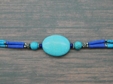 TURQUOISE AND LAPIS LAZULI BRACELET ROCK STONE LAPIDARY SPECIMEN