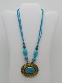 MIXED STONE NECKLACE ROCK STONE LAPIDARY SPECIMEN