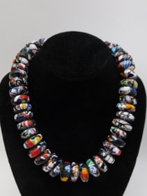 BLACK CANDY SPECKLED GLASS BEADS ROCK STONE LAPIDARY SPECIMEN