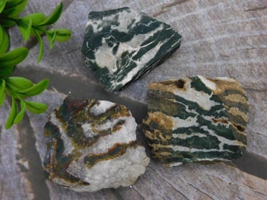 GREEN ZEBRA ROCK STONE LAPIDARY SPECIMEN