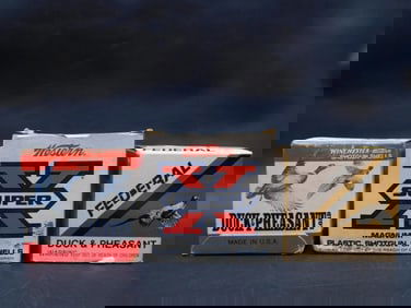 SPENT AMMUNITION SHELLS AND BOXES VINTAGE ANTIQUE