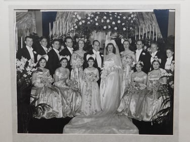 VINTAGE BLACK AND WHITE WEDDING PHOTO ANTIQUE