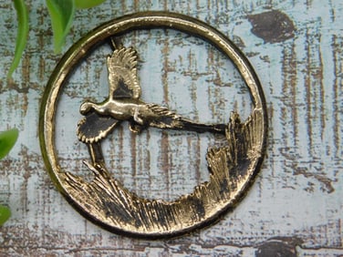 Brass Circular Pheasant Ornament
