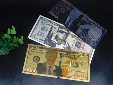 Three Novelty $1000 Bills Featuring Political Design