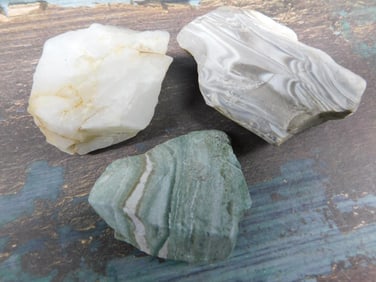 Three Decorative Rock Stone Lapidary Specimen