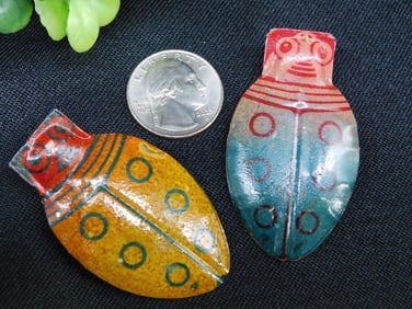 Vintage Enameled Bug-Shaped Tin Toys