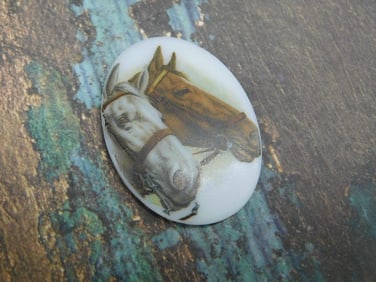 Oval Cabochon with Horse Design