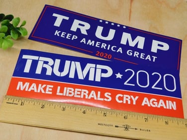 Two Trump 2020 Political Stickers