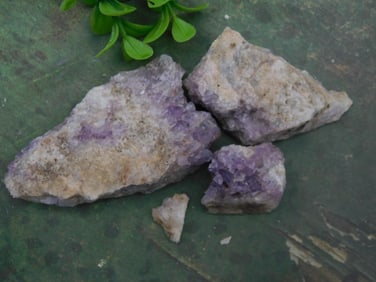 Raw Amethyst Rock Collection, Four Pieces ROCK STONE LAPIDARY SPECIMEN