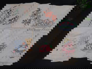 Vintage Embroidered Kitchen Linens