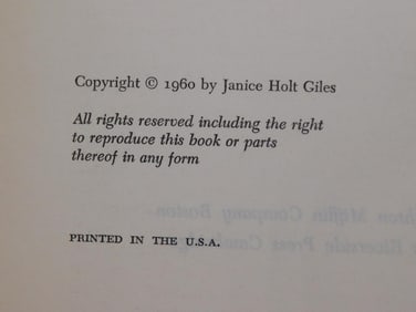 First Edition of Johnny Osage Book by Janice Holt Giles