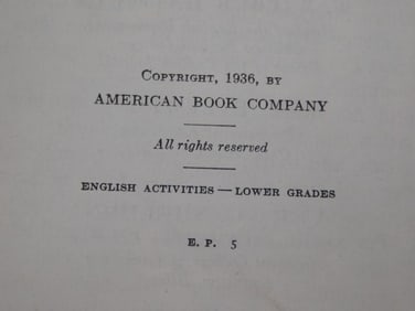 English Activities for Lower Grades, 1936 Edition Book
