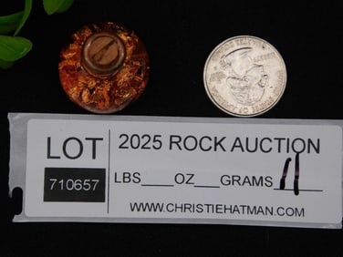 Copper Flakes in Bottle Rock Stone Lapidary Specimen