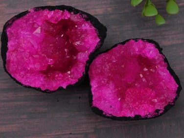 Pink and Black Geode Rock Stone Lapidary Specimen