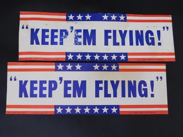 Vintage WWII Era Keep Em Flying Poster Panels