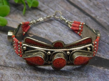 RED CORAL BRACELET ROCK STONE LAPIDARY SPECIMEN