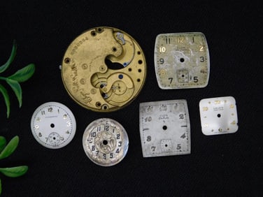 Vintage Watch Dials and Movement Parts WATCHMAKER WATCHMAKING TOOLS
