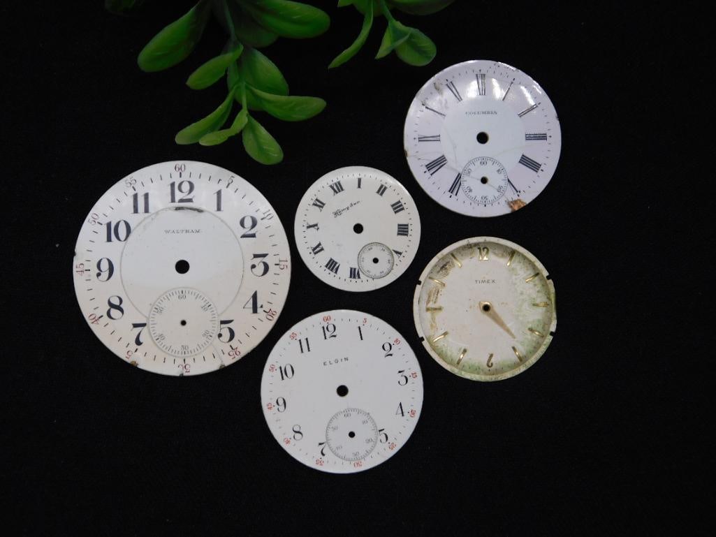 5 Vintage Watch Faces from Various Makers WATCHMAKER WATCHMAKING TOOLS (1 of 3)