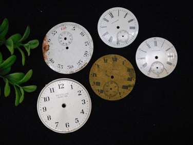 Five Vintage Pocket Watch Dials WATCHMAKER WATCHMAKING TOOLS