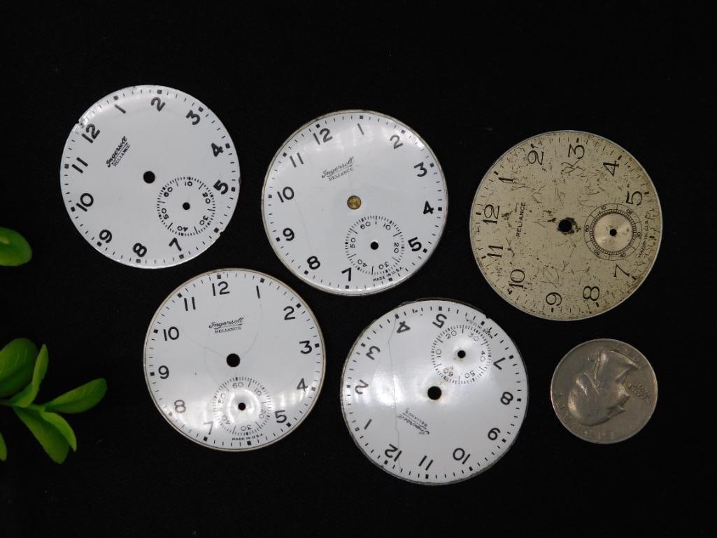 5 Vintage Pocket Watch Faces in Assorted Styles WATCHMAKER WATCHMAKING TOOLS (1 of 1)