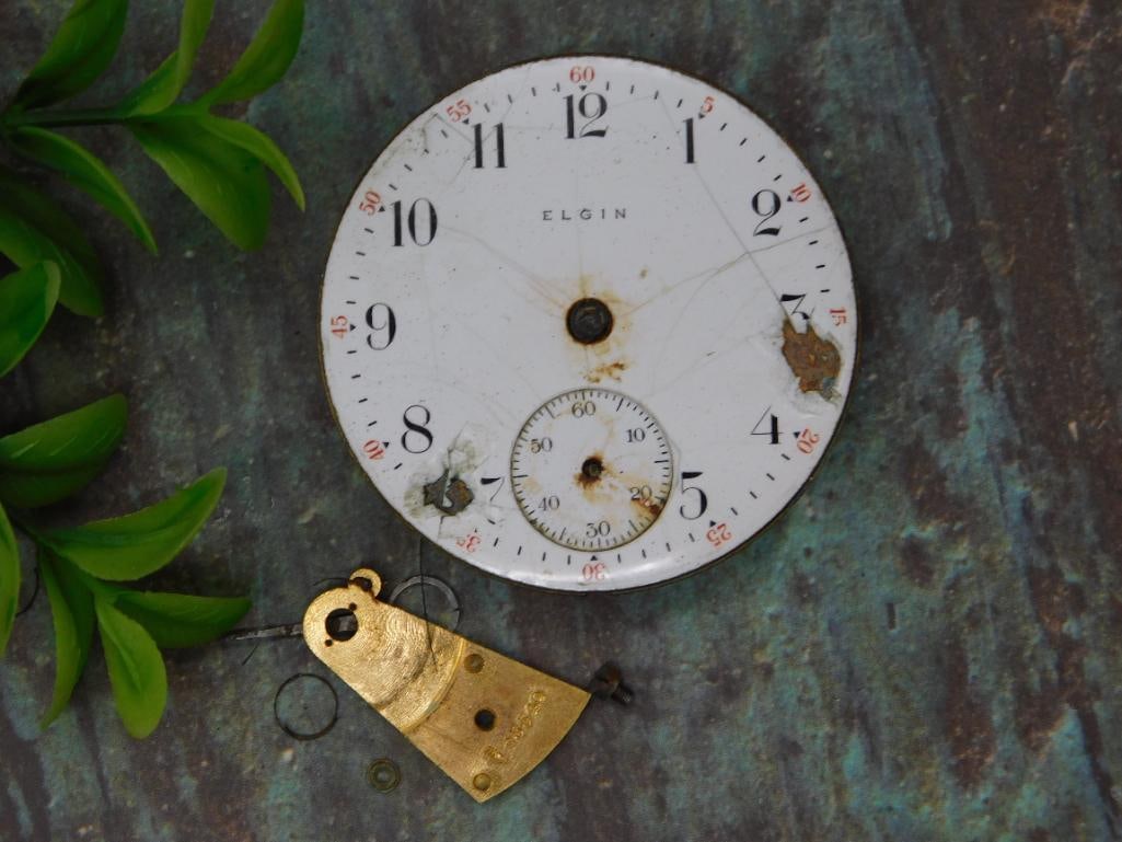 Elgin Pocket Watch Parts Dial and Movement Components WATCHMAKER WATCHMAKING TOOLS (1 of 3)