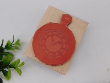 Wood-Mounted Pocket Watch Rubber Stamp by Postmodern Design WATCHMAKER WATCHMAKING TOOL