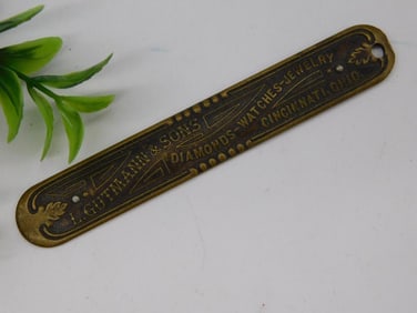 Vintage G. C. Guethlein & Sons Advertising Brass Ruler WATCHMAKER WATCHMAKING TOOL