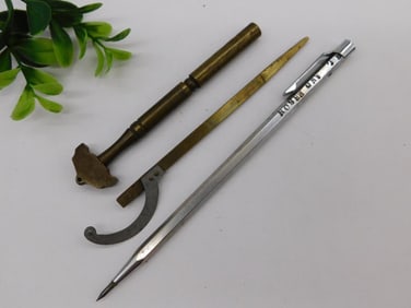 Vintage Compass and Brass Measuring Tools Set WATCHMAKER WATCHMAKING TOOLS