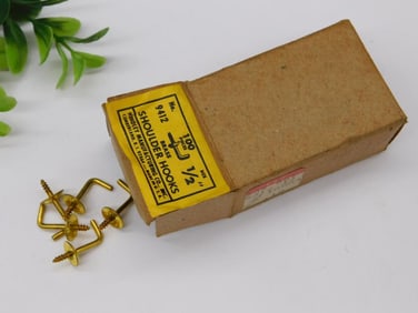 Vintage No. 9412 1/2 Brass Shoulder Hooks with Box