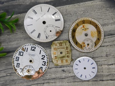 Vintage Pocket Watch and Clock Faces