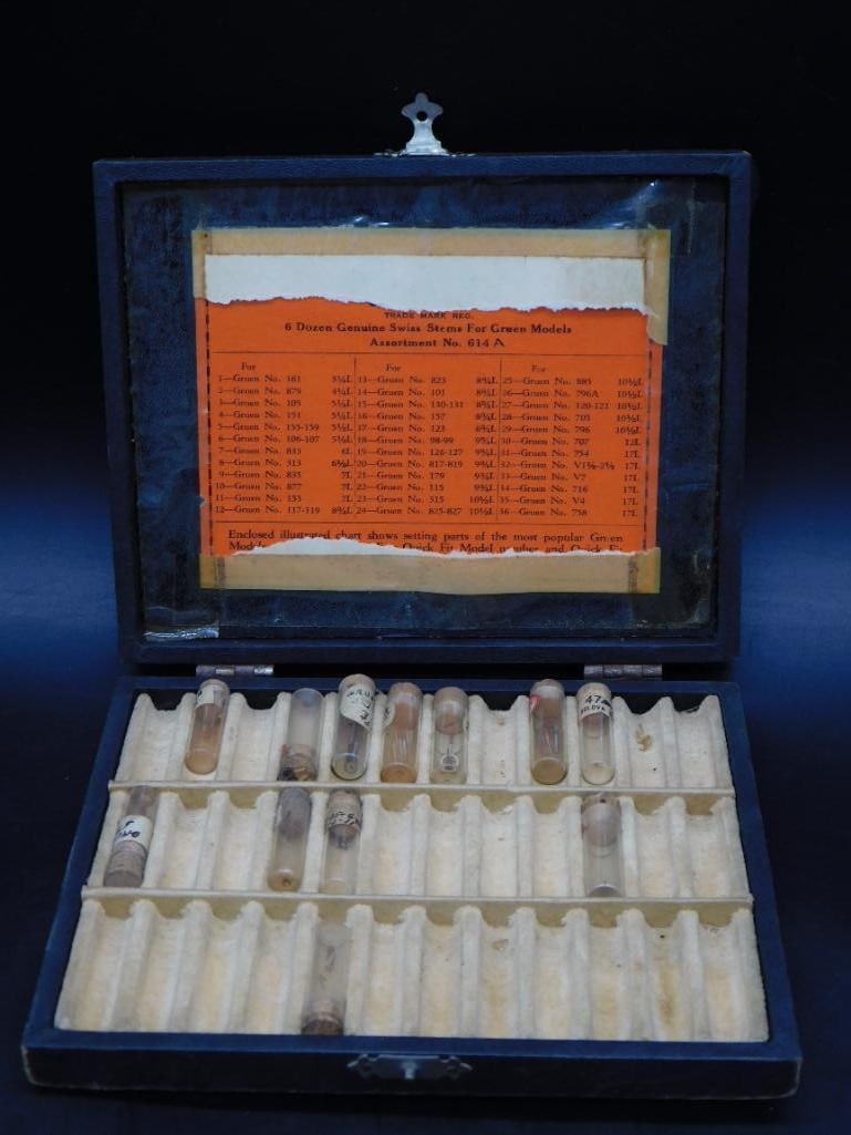 Vintage Gruen Watch Repair Parts Kit in Case: Vintage Gruen Watch Repair Parts Kit in Case