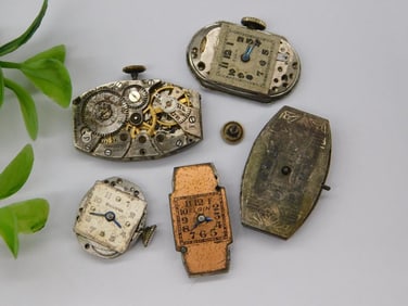 Vintage Watch Movements and Parts Lot Watchmaker Watchmaking Tools