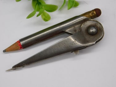 Vintage J.A. Gemer & Co. Metal Compass with Pencil Watchmaker Watchmaking Tools