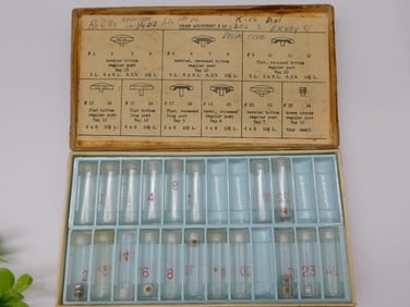 Vintage Crown Assortment Kit with Glass Vials Watchmaker Watchmaking Tools
