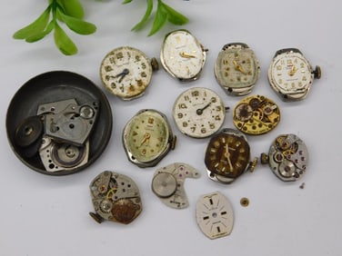 Vintage Waltham Watch Movements and Parts Watchmaker Watchmaking Tools