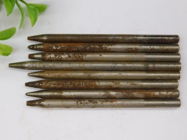 Eight Rusted Metal Punches with Number Markings Watchmaker Watchmaking Tools