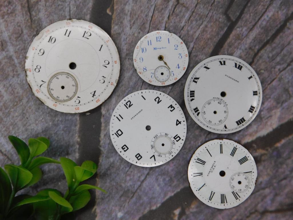 Five Vintage Watch Faces for Parts or Repair Watchmaker Watchmaking Tools (1 of 2)