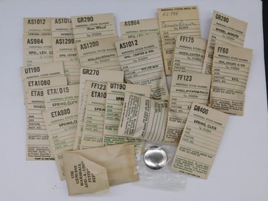 Marshall Stock Number Watch Parts and Springs WATCHMAKING WATCHMAKER TOOLS