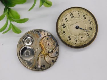 Antique Pocket Watch Mechanism and Dial Set WATCHMAKING WATCHMAKER TOOLS