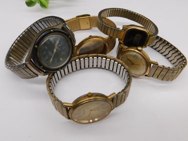 Five Vintage Men?s Watches for Parts or Repair Watchmaking Watchmaker Tools
