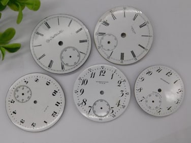 5 Antique Pocket Watch Dials Watchmaking Watchmaker Tools