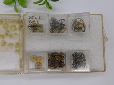 Watch Parts in Clear Organizer Box WATCHMAKER WATCHMAKING TOOLS