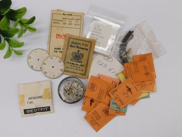 Vintage Watch Repair Parts and Accessories Lot WATCHMAKER WATCHMAKING TOOLS
