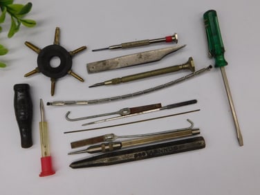 Vintage Hand Tools Including Screwdrivers and Awl WATCHMAKER WATCHMAKING TOOLS