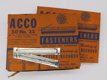 Vintage ACCO No. 22 Office Fasteners in Original Boxes WATCHMAKER WATCHMAKING TOOLS
