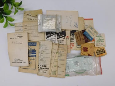 Vintage WAtchmaking Material Packaging WATCHMAKER WATCHMAKING TOOLS